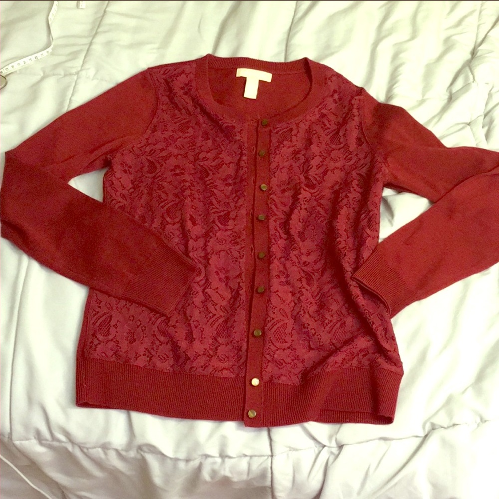 Burgundy Banana Republic cardigan